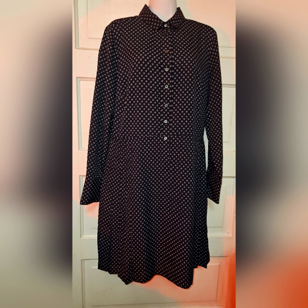 Banana Republic Blue Pleated Floral Dress